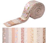 42 Pieces Jelly Roll Fabric, Floral Cotton Precuts Fabric Jelly Rolls, Soft Cotton Fabrics Precut Strips for DIY Quilting, Crafting, and Sewing