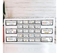42 Pieces Teacher Toolbox Labels Tool Box Storage Label Classroom Supply Decor for Back to School Teachers Classroom Organization (Colorful Composition)