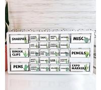 42 Pieces Teacher Toolbox Labels Tool Box Storage Label Classroom Supply Decor for Back to School Teachers Classroom Organization (Catcus)