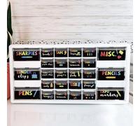 42 Pieces Teacher Toolbox Labels Tool Box Storage Label Classroom Supply Decor for Back to School Teachers Classroom Organization (Chalkboard Brights)
