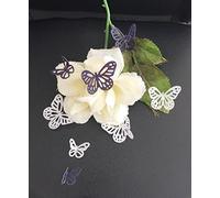 42 Pre-cut Beautiful Edible Lace Butterflies; 2 Mixed colours; Choose Your Colour; 2 Sizes; 3D Wafer Paper Birthday Wedding Etc Cake/Cupcake Topper/Decoration (G. Purple & White)