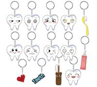 42 Set Tooth Shape Keychain Tag Dentist Tooth Key Ring Card Dental Assistant Gifts Card Cute Tooth Ornament Decorative Keychain Tag for Car Keyring Handbag Decorations, 1
