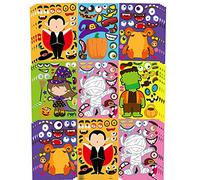 42 Sheets Halloween Characters Stickers, Make Your Own Sticker 6 Styles Craft Stickers for Halloween Decorations Trick or Treat Party Favours
