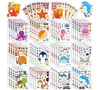 42 Sheets Make Your Own Ocean Animals Stickers Make A Face for Kids Toddlers with 14 Sea Creature Designs DIY Craft Stickers Kids Party Favor Supplies Crafts