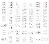 42 Simple Heart, Flower, Butterfly, Swallow, Möbius Strip, And Circular Wrist Tattoo Stickers