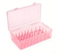 42 Slot Thread Storage Box for Sewing Threads and Bobbins, Transparent Plastic Thread Reel Case with 42 Axes for DIY Embroidery, Thread Keeper, Portable Sewing Organizer for Household Use(Pink)