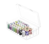42 Spools Sewing Thread Box Storage, Clear Plastic Thread Spools Holder, Embroidery Organizer Bobbins Storage Case, Portable Craft Organizer for Embroidery Quilting and Sewing Threads