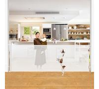 42" Tall X 100" Extra Wide Retractable Baby Gates for Large Openings Extra Tall Dog Gates for Doorway Tall Retractable Pet Gate Tall Mesh Gates for Kids Long Dog Gate for Indoor/Outdoor, White