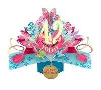 42 Today Happy 42nd Birthday Pop-Up Greeting Card Love Kate's Pop Up Cards Her Design POP236MC42