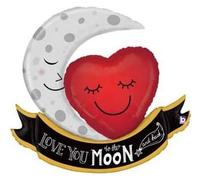 42" Vintage Love You to The Moon & Back Super Shape Foil Balloon