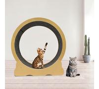 42" Wooden Cat Exercise Wheel Cats Treadmill Max Load Capacity 50KG Runway Width 30.5CM Large Cat Treadmill Wheel with Mat for Indoor Cats Original Wood Color