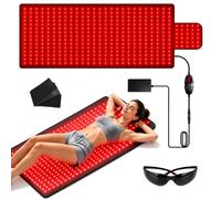 42 x 17 Inch Infrared Mat for the Body, 420 LEDs Red Light Mat with Two Wavelengths (660 nm & 850 nm) Red Light Panel, Red Light Therapy with 9 Timer and 5 Brightness Levels, 3 Modes