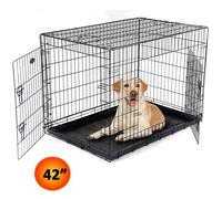 42" XL Dog Cage Pet Puppy Metal Training Crate Carrier Black Actiaspet