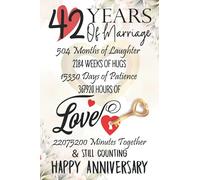 42 Years Of Marriage: Funny 42nd couple wedding anniversary gift for both, her and him, lined Notebook, 100 pages, 6 in x 9 in (15.2 x 22.9 cm)