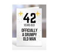 42 Years Old, Officially a Grumpy Old Man Card, Funny, Joke, Gift, 42nd Happy Birthday, Presents for, Dad, Daddy, Grandad, Husband, Uncle, Him, Male, A5-164_14