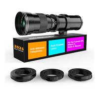 420-800mm F8.3 Super Telephoto Zoom Lens, Full Frame MF Lens For Canon EF/EF-S, Nikon F, Sony E Mount. Entry-Level Lens for Wildlife, Moon Photography (includes 3 T-Mount Adapters)
