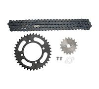 420 Chain Sprocket Kit, 420 Chain 155mm 37T Front 420 17T Rear Sprocket Heat Treatment Universal Replacement for to Dirt Mini Bikes ATV Go Kart