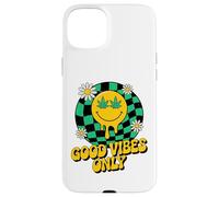 420 Good Vibes Melting Smile Weed Cannabis Retro Stoner Case for iPhone 15 Plus