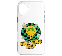 420 Good Vibes Melting Smile Weed Cannabis Retro Stoner Case for iPhone 16 Plus