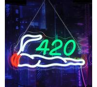 420 Marijuana Leaf Neon Sign Cannabis Weed LED Neon Light