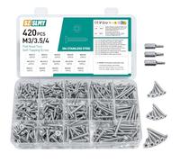 420 Pcs Flat Countersunk Head Torx Screws Set, Stainless Steel Sheet Metal Screws, Tamper Proof Self Tapping ScrewsSecurity Screw Set for Wood Mechanical Industry (Silver)