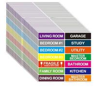 420 Pcs Large Home Moving Labels for Boxes, Packing Labels for Moving House, 14 Different Color Coded Stickers Move Fragile Sticker for Packing Boxes(25x101mm)