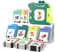 420 Words Talking Flash Cards for Toddler 3-6 Year Olds, Learning Montessori Toys with 210 Cards, Pocket Speech for Toddlers Therapy Toys, Children's Sensory Preschool Learning Educational Green