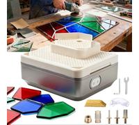 4200RPM Stained Glass Grinder Machine, Dual-Layer Design with Auto Water Feed, 4 Grinding Bits, 2-3mm Glass Drilling and Edge Refinement for Glass Crafting