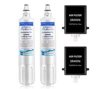 4204490 Water Filter and 7007067 Air Purification Cartridge Combo Pack Compatible with 4204490,4290510 Refrigerator Water Filter,7042798/7007067 Air Filter,2 PCS Water filters and 2 PCS Air Filters