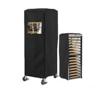 420D Bread Rack Cover with For Window, Waterproof Silver Coated Protector for 20 Tier Bun Pan Racks, Zippered Ventilated Storage Shield for Commercial Bakery