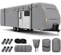 420D Caravan Cover for Elddis Wisp 380 1998-2001, Full Protective Touring Caravan Storage Cover with Straps, Outdoor Protection Against Rain, Sun, Dust, Snow