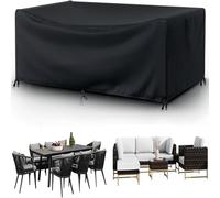 420D Heavy-Duty Outdoor Furniture Cover,140x120x85cm All-Weather Protection for Table with Buckle & Drawstring Closure for Patio Garden Deck Year-Round Protection