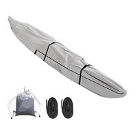 420D Kayak Cover with Zip Waterproof,Kayak Canoe Cover Canoe Splash Cover Kayak Covers for Outside Storage Rain Protection Dust Sunblock for Kayak Boat Canoe Kayak Paddle Covers(Gray,16FT)