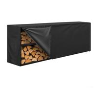 420D Oxford Cloth Firewood Rack Cover With Waterproof And Dual Zipper Openings For Efficient Firewood Management And Weather Protection(244 * 61 * 107cm)