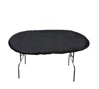 420D Oxford Fabric Oval Poker Table Cover with Drawstring for Reliable Dust Moisture and UV Protection Any Environment (Black)