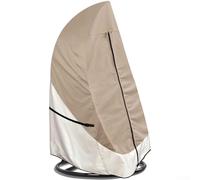 420D Oxford Hanging Egg Chair Cover Waterproof Outdoor Furniture Protector for Swing Rocking Chairs Garden Patio Balcony Dust Wind Resistant Shield Light Tan and(230x200CM)