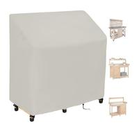 420D Oxford Potting Table Covers ,Waterproof Garden Workbench Protective with Drawstring,Outdoor Greenhouse Potting Bench Protection with Locks Planting Germination(Size:210D：115*51*122cm,Color:Beige)