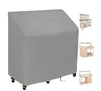 420D Oxford Potting Table Covers ,Waterproof Garden Workbench Protective with Drawstring,Outdoor Greenhouse Potting Bench Protection with Locks Planting Germination(Size:420D：115*51*122cm,Color:Grey)