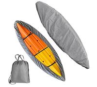 420D Thickened Kayak Canoe Cover, Waterproof Durable Canoe Storage Dust Cover UV Protection Sunblock Shield for Fishing Boat/Kayak/Canoe/Paddle Board (4.1~4.5m/13.4ft~14.7ft)