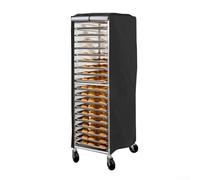 420D Waterproof Baker's Rack Cover with PVC Window, Dust Resistant Storage Bag for Commercial Bun Pan Rack 59x72x163cm, Black