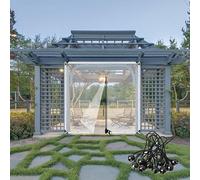 MINGX 420g/㎡ PVC Transparent Tarpaulin with Zip, Heavy Duty Plastic Sheeting Tear Resistant Clear Gazebo Side Panels for Garden, Gazebo (1x0.8m/3.28x2.62ft)