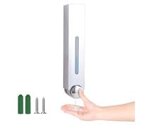 420ml Soap Dispenser Wall Mounted Silver Liquid Soap Dispenser Clear Shampoo Conditioner Dispenser Bathroom Shower Gel Shampoo Conditioner Dispensers for Kitchen Manual (Silver-420ml)