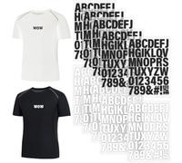 420Pcs 2 Inch Iron On Letters and Numbers, 10 Sheets A-Z Alphabet & 0-9 Heat Transfer Numbers for T-Shirts, Sports Jerseys, DIY Craft Personalized Clothing (Black + White)