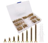 420Pcs 8 Sizes 3x6mm/3x30mm/0.11x0.23inch/0.11x1.18inch, Galvanized Wood Screws, Cross Flat Head Particleboard Screws Assortment Kit for Drywall Gypsum Board Woodwork, Galvanized