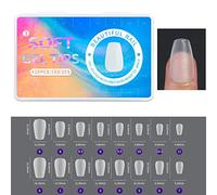 420pcs Full Cover Sculpted Nail Tips Clear Short Round Square Almond Fake Fake Nails Supplies Manicure False False Press On Length Artificial Tips Length Square Oval Shape Manicure