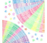 420pcs Luminous Paper Star Strips, Glow in The Dark Origami Star Paper Strips Multi-Color Lucky Star Folding Strips for DIY Craft Art Decoration Gift Supplies (Heart, Rose)