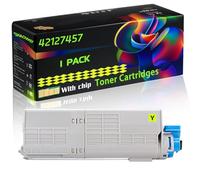 42127457 Compatible for Okidata OKI Toner Cartridges with Chip C5250 C5450 C5450dn C5450n Printers (1 Pack Yellow)