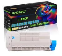42127457 Compatible for Okidata OKI Toner Cartridges with Chip C5540 C5510 C5450 C5250 C5540 MFP C5510 Printers (1 Pack Cyan)