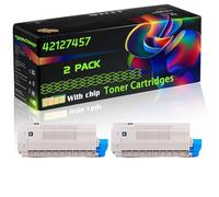 42127457 Compatible for Okidata OKI Toner Cartridges with Chip C5540 C5510 C5450 C5250 C5540 MFP C5510 Printers (2 Pack Black)