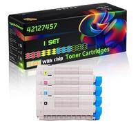 42127457 Compatible for Okidata OKI Toner Cartridges with Chip C5540 C5510 C5450 C5250 C5540 MFP C5510 Printers (4-Pack BK/C/M/Y)